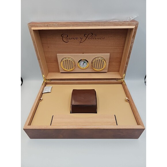 Cuervo y Sobrinos Watch Box and Humidor Case with Leather Watch Pouch - Picture 1 of 7